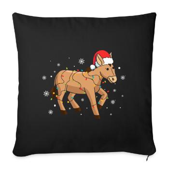 Âne Noël - Housse de coussin décorative 45 x 45 cm - noir - Devant