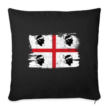 Sardinia Flag Italy Flag Peace Vintage - Sofa pillowcase 17,3'' x 17,3'' (45 x 45 cm) - black - Front
