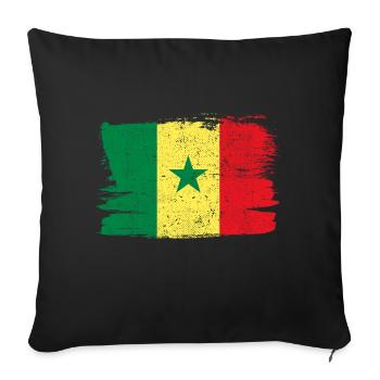 Senegal Flag Flag Peace Vintage - Sofa pillowcase 17,3'' x 17,3'' (45 x 45 cm) - black - Front