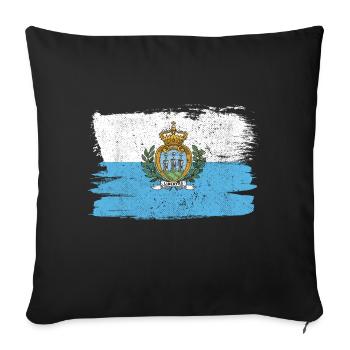 San Marino Flag Flag Italy Peace Vintage - Sofa pillowcase 17,3'' x 17,3'' (45 x 45 cm) - black - Front