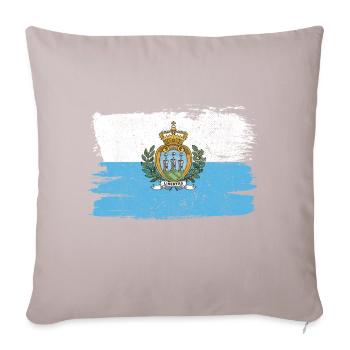 Drapeau de Saint-Marin drapeau Italie paix Vintage - Housse de coussin décorative 45 x 45 cm - taupe clair - Devant