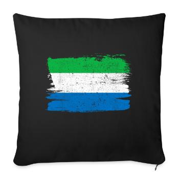 Sierra Leone drapeau drapeau paix Vintage - Housse de coussin décorative 45 x 45 cm - noir - Devant