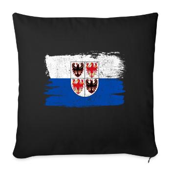 Trentin drapeau Italie drapeau paix Vintage - Housse de coussin décorative 45 x 45 cm - noir - Devant