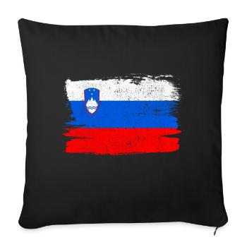 Slovenia Flag Flag Peace Vintage - Sofa pillowcase 17,3'' x 17,3'' (45 x 45 cm) - black - Front