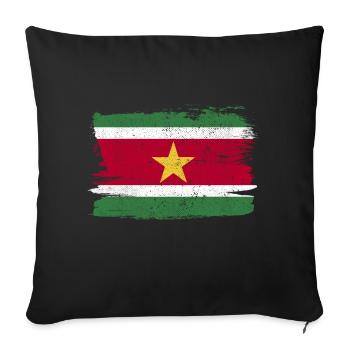 Suriname Flag Flag Peace Vintage - Sofa pillowcase 17,3'' x 17,3'' (45 x 45 cm) - black - Front