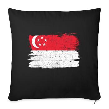 Singapore Flag Flag Peace Vintage - Sofa pillowcase 17,3'' x 17,3'' (45 x 45 cm) - black - Front