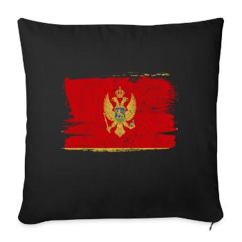 Montenegro Flag Flag Peace Vintage - Sofa pillowcase 17,3'' x 17,3'' (45 x 45 cm) - black - Front