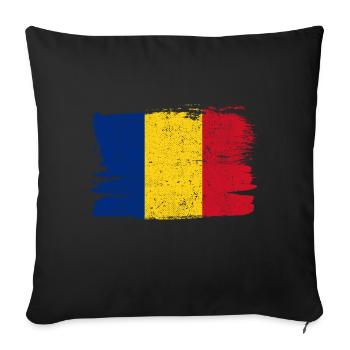 Romania Flag Flag Peace Vintage - Sofa pillowcase 17,3'' x 17,3'' (45 x 45 cm) - black - Front