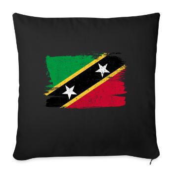 Saint Kitts and Nevis Vintage Flag Flag Peace - Sofa pillowcase 17,3'' x 17,3'' (45 x 45 cm) - black - Front