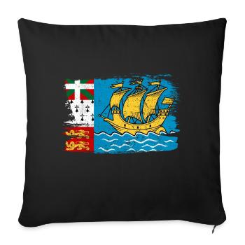 Saint Pierre Flagge Flagge Frieden Vintage - Sofakissenbezug 45 x 45 cm - Schwarz - Vorne
