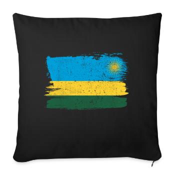 Rwanda Flag Flag Peace Vintage - Sofa pillowcase 17,3'' x 17,3'' (45 x 45 cm) - black - Front