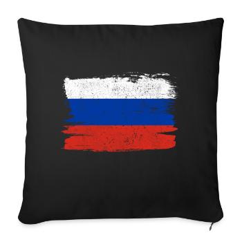 Drapeau de la Russie Drapeau de la paix Vintage - Housse de coussin décorative 45 x 45 cm - noir - Devant
