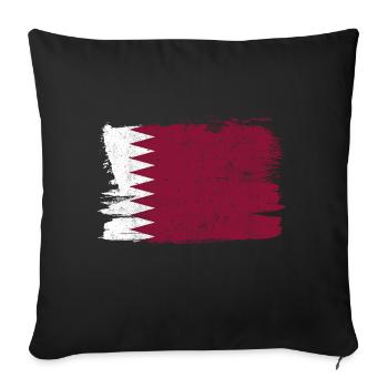 Qatar drapeau drapeau paix Vintage - Housse de coussin décorative 45 x 45 cm - noir - Devant