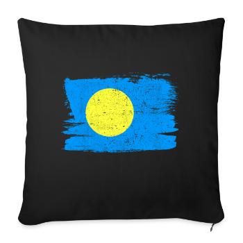 Drapeau des Palaos Drapeau de la paix Vintage - Housse de coussin décorative 45 x 45 cm - noir - Devant