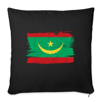 Drapeau de la Mauritanie Drapeau de la paix Vintage - Housse de coussin décorative 45 x 45 cm - noir - Devant