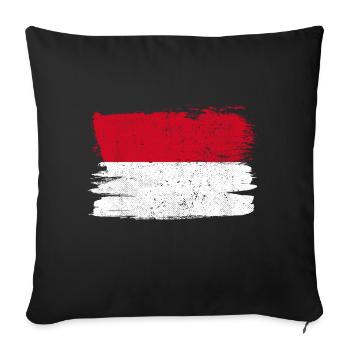Drapeau de Monaco Drapeau de la Paix Vintage - Housse de coussin décorative 45 x 45 cm - noir - Devant