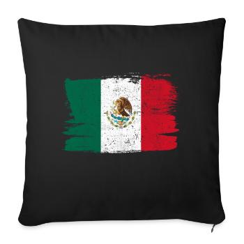 Mexique drapeau drapeau paix Vintage - Housse de coussin décorative 45 x 45 cm - noir - Devant