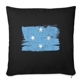Micronésie drapeau drapeau paix Vintage - Housse de coussin décorative 45 x 45 cm - noir - Devant