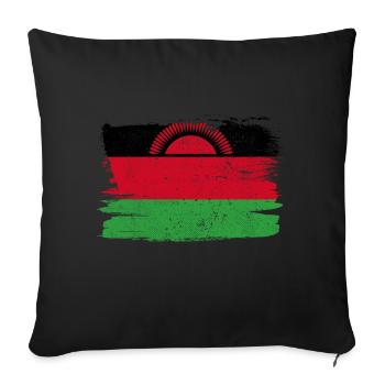 Malawi drapeau drapeau paix Vintage - Housse de coussin décorative 45 x 45 cm - noir - Devant