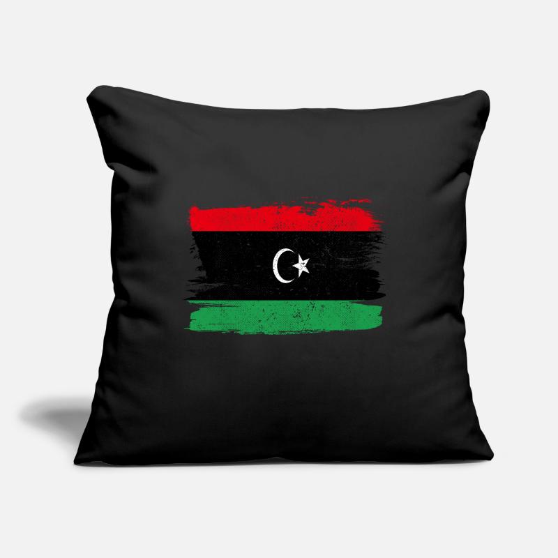 Drapeau de la Libye Drapeau de la paix Vintage Housse de coussin décorative 45 x 45 cm