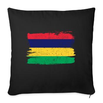 Drapeau de l’île Maurice Drapeau de la paix Vintage - Housse de coussin décorative 45 x 45 cm - noir - Devant