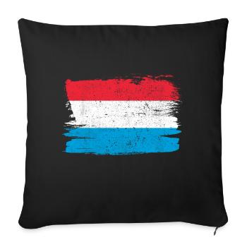 Drapeau du Luxembourg Drapeau de la Paix Vintage - Housse de coussin décorative 45 x 45 cm - noir - Devant