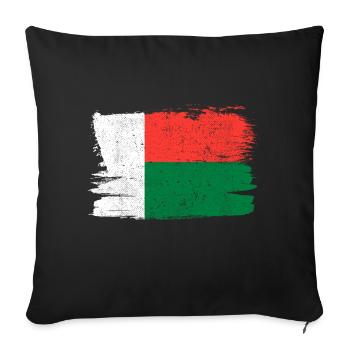 Madagascar Flag Flag Peace Vintage - Sofa pillowcase 17,3'' x 17,3'' (45 x 45 cm) - black - Front