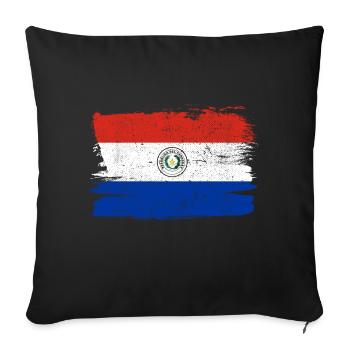 Paraguay Flag Flag Peace Vintage - Sofa pillowcase 17,3'' x 17,3'' (45 x 45 cm) - black - Front