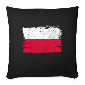 Drapeau de la Pologne Drapeau de la paix Vintage - Housse de coussin décorative 45 x 45 cm - noir - Devant