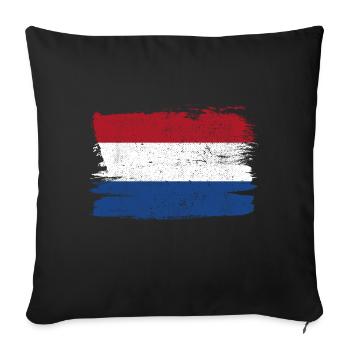 Netherlands Flag Flag Peace Vintage - Sofa pillowcase 17,3'' x 17,3'' (45 x 45 cm) - black - Front