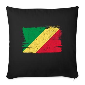 Republic of the Congo Flag Flag Peace Vintage - Sofa pillowcase 17,3'' x 17,3'' (45 x 45 cm) - black - Front