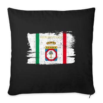 Région des Pouilles Italie drapeau drapeau paix Vintage - Housse de coussin décorative 45 x 45 cm - noir - Devant