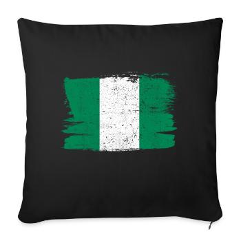 Nigeria Flag Flag Peace Vintage - Sofa pillowcase 17,3'' x 17,3'' (45 x 45 cm) - black - Front