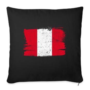 Pérou drapeau drapeau paix Vintage - Housse de coussin décorative 45 x 45 cm - noir - Devant
