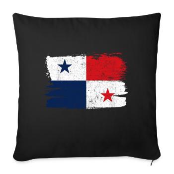 Panama Flag Flag Peace Vintage - Sofa pillowcase 17,3'' x 17,3'' (45 x 45 cm) - black - Front