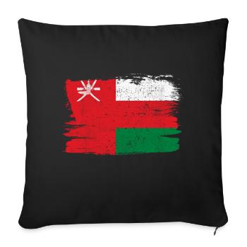 Drapeau d’Oman Drapeau Paix Vintage - Housse de coussin décorative 45 x 45 cm - noir - Devant