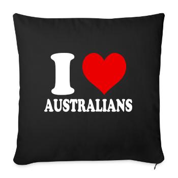 I Love Australians Heart Funny Witty - Sofa pillowcase 17,3'' x 17,3'' (45 x 45 cm) - black - Front