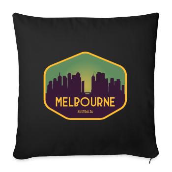 Melbourne Skyline Sonnenuntergang - Sofakissenbezug 45 x 45 cm - Schwarz - Vorne