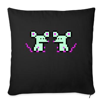 Pixel Mice - Sofa pillowcase 17,3'' x 17,3'' (45 x 45 cm) - black - Front