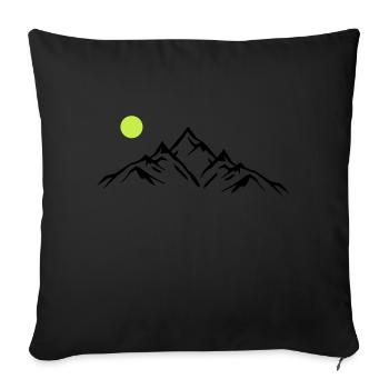 Mountains - Sofa pillowcase 17,3'' x 17,3'' (45 x 45 cm) - black - Front
