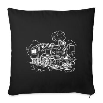 Locomotive à vapeur - Housse de coussin décorative 45 x 45 cm - noir - Devant