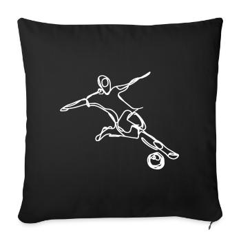 Footballer - Sofa pillowcase 17,3'' x 17,3'' (45 x 45 cm) - black - Front