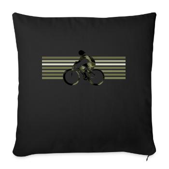 Cycliste - Housse de coussin décorative 45 x 45 cm - noir - Devant