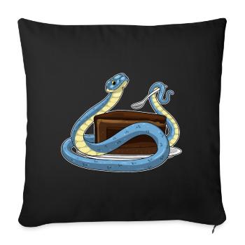 Gâteau Serpent - Housse de coussin décorative 45 x 45 cm - noir - Devant