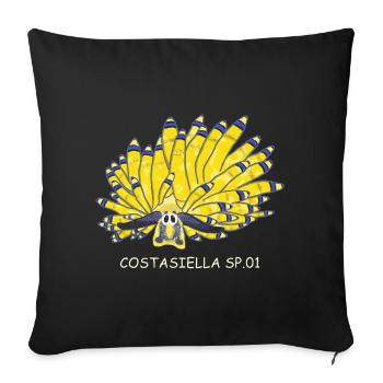 Sea snail, sapsucker, Costasiella sp.01 - Sofa pillowcase 17,3'' x 17,3'' (45 x 45 cm) - black - Front