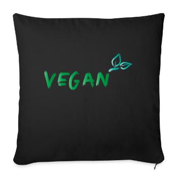 vegan blatt - Sofakissenbezug 45 x 45 cm - Schwarz - Vorne