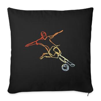 Look vintage de joueur de football - Housse de coussin décorative 45 x 45 cm - noir - Devant