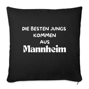 Les meilleurs garçons viennent de Mannheim - Housse de coussin décorative 45 x 45 cm - noir - Devant