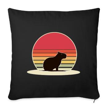 Capybara - Sofakissenbezug 45 x 45 cm - Schwarz - Vorne