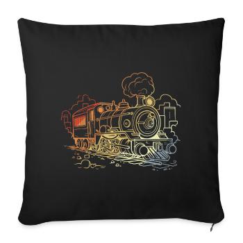 90s Locomotive Sketch - Sofa pillowcase 17,3'' x 17,3'' (45 x 45 cm) - black - Front